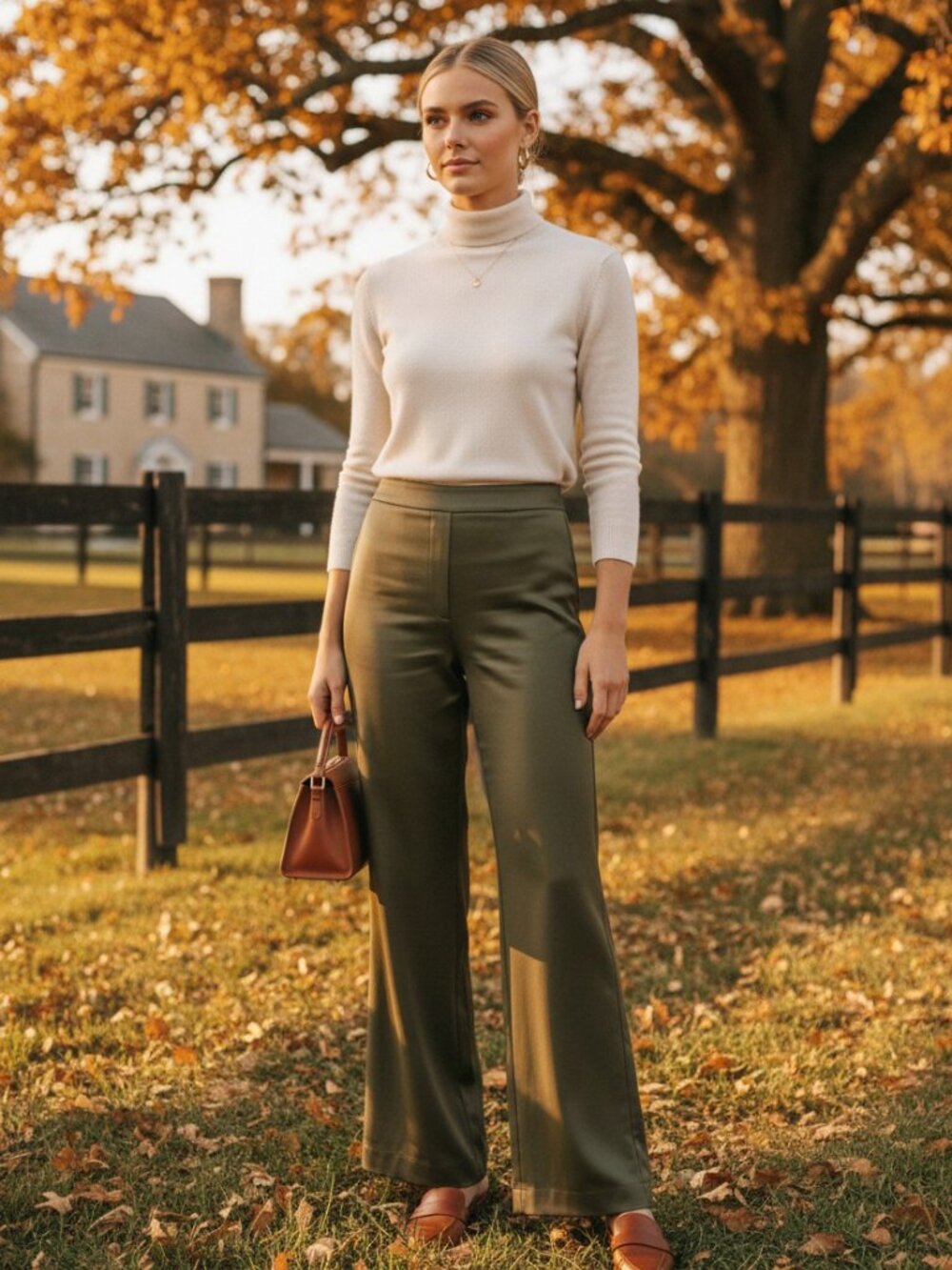 Tuckernuck Erin Pant Olive Green Size 8 NWT High Rise Wide Leg Trouser